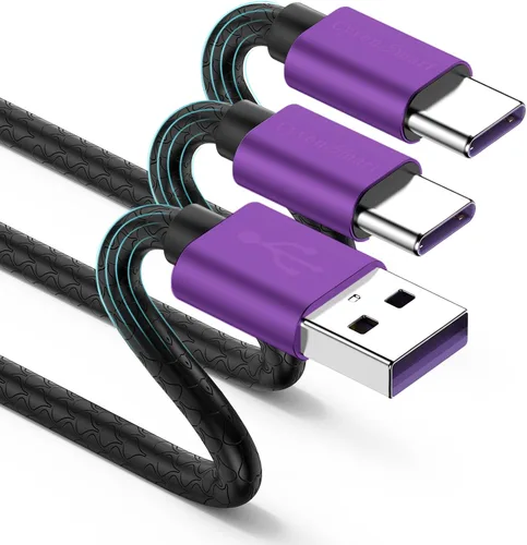 Miniatura 13 de CyvenSmart - Cargador compatible con Samsung Galaxy S10, S9, S8 Plus (3 A, carga rápida), 3 unidades de cable TPE USB C de 6 pies / 1.82 m., USB A