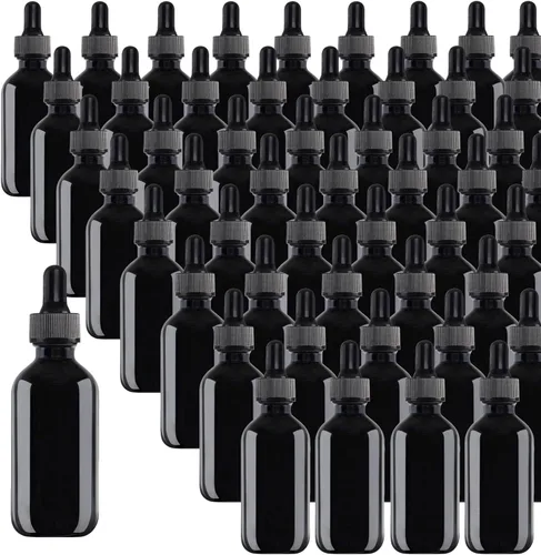 Miniatura 15 de Paquete de 48 Botellas Cuentagotas de Vidrio Transparente de 1 oz, Botellas Cuentagotas con Cuentagotas de Vidrio para Aceites Esenciales, Perfumes