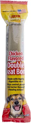 Miniatura 7 de Ultra Chewy Huesos dobles de pollo: golosinas de larga duración para perros fabricadas en Estados Unidos para razas grandes y pequeñas, altamente