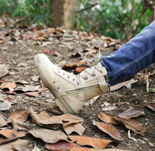 Miniatura 2 de Thowi Botas tácticas militares para hombre, botas de la selva del ejército, Marrón