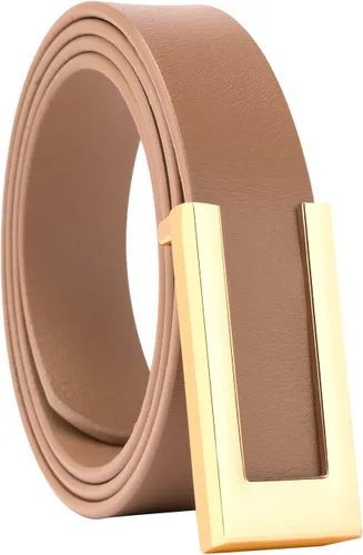 Miniatura 2 de Cinturón de cuero para mujer, cinturón de cintura delgada para vestidos, pantalones vaqueros, con hebilla dorada