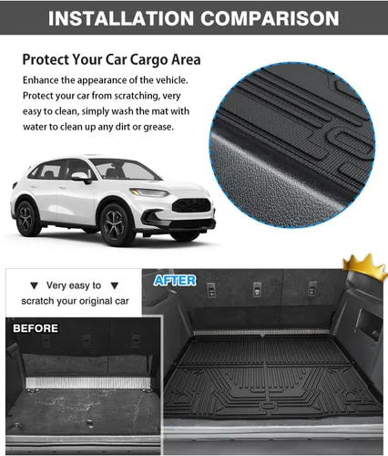 Miniatura 5 de Powerty Alfombrillas y forro de carga para Honda HRV HR-V 2023, 2024, 2025, 2026, accesorios de 2 filas de alfombrillas para todo tipo de clima