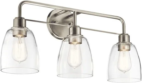 Miniatura 9 de Kichler Meller de 11 pulgadas, lámpara de pared de 1 foco con vidrio transparente en negro