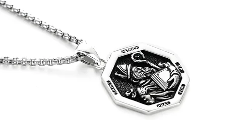 Miniatura 3 de DOTBJ Collar con colgante de cruz de San MiguelSan CristófaloSan BenitoSan PatricioJesús Amuleto de joyería para hombres y mujeres con cadena Rolo