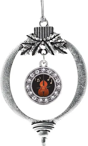 Miniatura 187 de Inspired Silver - Twin One - Adorno festivo de Navidad de plata - Adorno festivo de árbol de Navidad con dije de círculo y circonita cúbica