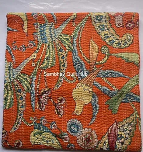 Miniatura 19 de Colcha india hecha a mano con estampado de pavo real, hippie grande, de algodón, tamaño Queen, Gudri, bohemia, manta
