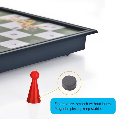 Miniatura 4 de Juegos de Mesa Magnéticos de Serpientes y Escaleras con Tablero Plegable Juegos de Viaje para Niños y Adultos