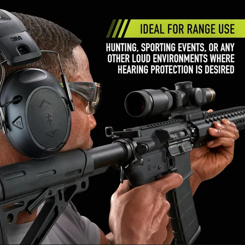 Miniatura 7 de Peltor Sport Tactical 500 - Orejeras de protección auditiva Bluetooth, clasificación de reducción de ruido de 25 dB, auriculares electrónicos