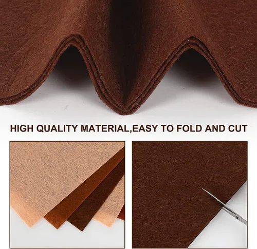 Miniatura 3 de Whaline 20 hojas de tela de fieltro en tono de piel, tono de piel, suave, grueso, surtido marrón crema, paquete de fieltro para manualidades