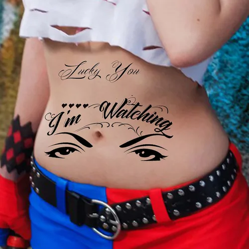 Miniatura 7 de VANTATY 5 hojas de tatuajes temporales 3D de Halloween para mujeres, niñas y adultos, calcomanías de tatuaje falsas HQ, kit de maquillaje para C