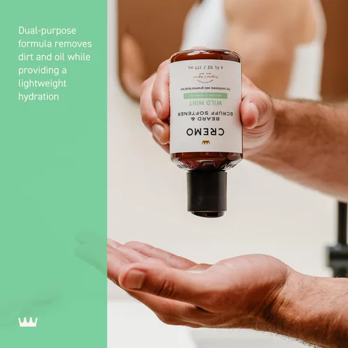 Miniatura 4 de Cremo Wild Mint - Suavizante para barba y raspaduras, suaviza y acondiciona el cabello facial grueso de todas las longitudes en solo 30 segundos, 6