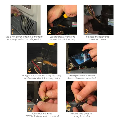 Miniatura 6 de CarterTM Kit de sobrecarga y relé para refrigerador/congelador 4387913, sustituye a 4387913 7020935 4387766. Compatible con Whirlpool, Frigidaire