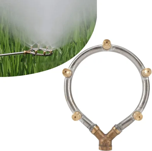Miniatura 5 de Boquilla atomizadora, rosca hembra G1/4 pulgadas, 5 cabezales, riego circular ajustable, nebulización, para riego de jardín
