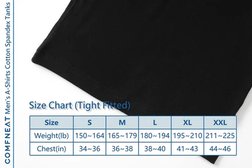 Miniatura 7 de Comfneat Paquete de 6 camisetas sin mangas de algodón y elastano para hombre