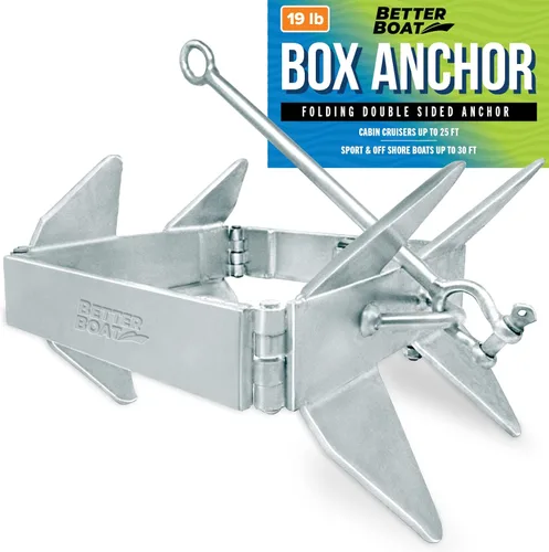 Anclaje de caja de barco para barcos, anclaje plegable pequeño y grande, evita el anclaje deslizante de 13 libras, 19 libras y 26 libras hasta 22,
