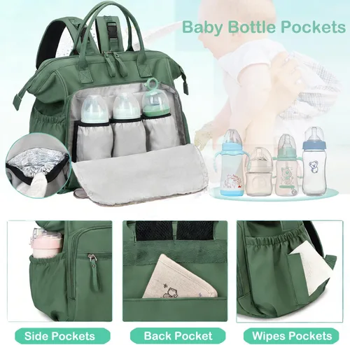 Miniatura 3 de LORADI Large Diaper Bag Tote, Hospital Bag, Baby Shower Essential 14 Pockets, Convertible, Stroller Clips, 3 Insulated Pockets, Water-resistant