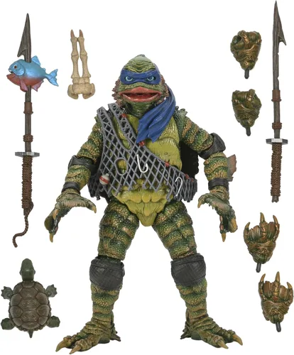 Miniatura 4 de Universal Monsters/Teenage Mutant Ninja Turtles - Figura de acción a escala de 7 pulgadas - Leonardo como la criatura
