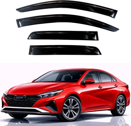Miniatura 170 de KPY Visor de ventana compatible con Hyundai Tucson 2021-2025, 4 piezas de deflector de ventilación para ventana lateral, estilo Mugen, protector