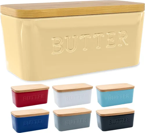 Miniatura 14 de PriorityChef Plato de Mantequilla Extra Grande con Tapa para Encimera, Envase de Mantequilla de Cerámica con Cubierta Hermética, Soporte