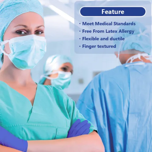 Miniatura 4 de Safe Health Nitrile Exam Gloves – 4 mil, Latex-Free, Powder-Free, Disposable, Blue, Medical Grade, Food, Cleaning Use