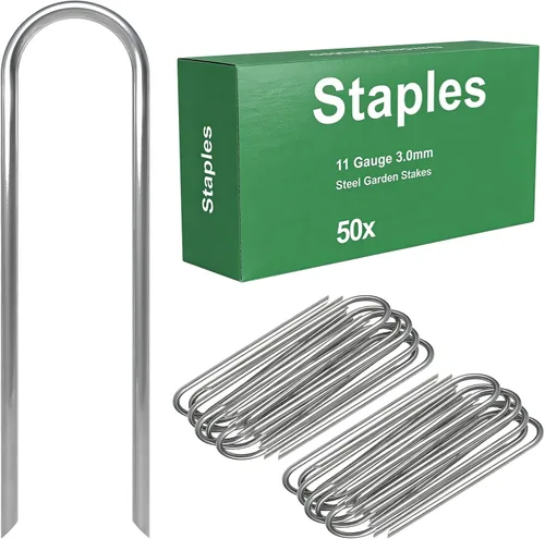 Miniatura 11 de AAGUT 100x Estacas de Jardín de Metal para Carpas, Estacas de Riego para Línea de Goteo, Estacas Red de Alambre de 12 Pulgadas de Parte Superior