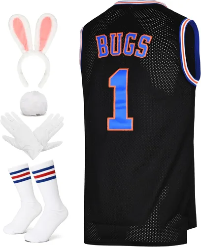Camiseta de baloncesto para hombre Lola #10 Bugs #1 Space Movie Jersey 90S Hip Hop Ropa Camisa para Fiesta