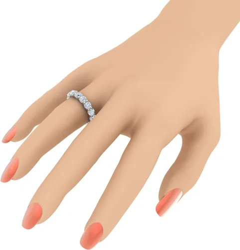 Miniatura 4 de FINEROCK Anillo de boda de eternidad con diamantes de 5 quilates en oro de 14 quilates, certificado IGI (colección de valor)