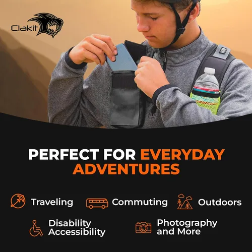 Miniatura 10 de Phone Holster with Clip - Hook Loop Nylon Cellphone Holster Compact Pouch, Backpack Shoulder Strap Accessory - Multifunctional StrapPack Pouches for