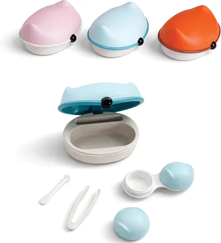 Miniatura 8 de Kit de estuche para lentes de contacto, lindo libro de color Fox Estuche para lentes de contacto con herramienta de extracción, kit