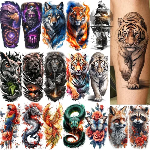 Miniatura 18 de VANTATY - Tatuajes temporales, diseño de flor 011