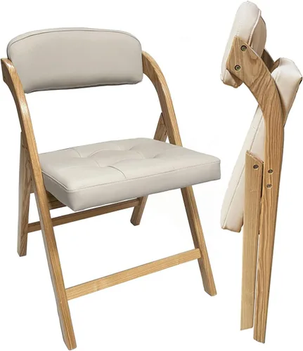 Miniatura 10 de Sillas plegables de madera con cojín, sillas plegables acolchadas para exterior, silla tapizada con asiento ancho, juego de 2 (madera fresa)