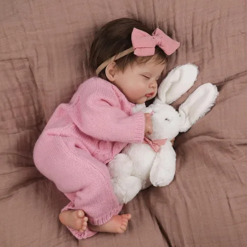 Miniatura 5 de WOOROY Muñecas realistas de bebé Reborn – Niña recién nacida durmiente de la vida real de 18 pulgadas, muñeca realista con cuerpo suave pesado