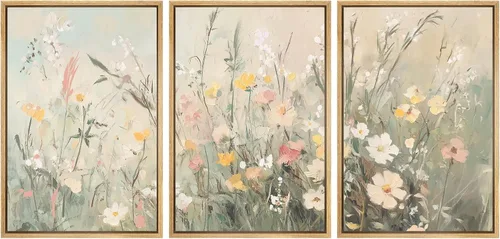 Miniatura 34 de SIGNWIN Lienzo enmarcado para pared, juego de arte de collage de hojas transparentes en blanco y negro, ilustraciones de naturaleza silvestre, arte