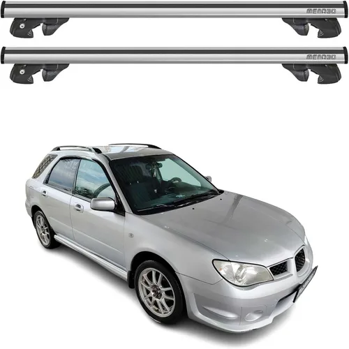 Miniatura 14 de OMAC Portaequipajes de techo para Subaru Impreza 2005-2007 Wagon Gray 2 piezas antirrobo para viajes, kayak, canoa, surf, esquí, snowboard, camping