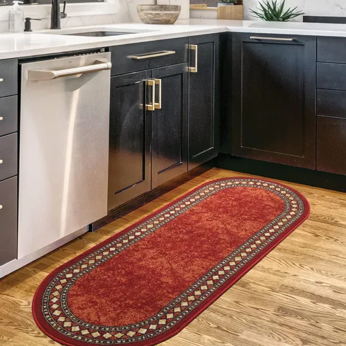 Miniatura 31 de Antep Rugs - Alfombras modernas con bordes, antideslizantes (antideslizante), de perfil bajo con respaldo de goma, para cocina, juego de 2 piezas