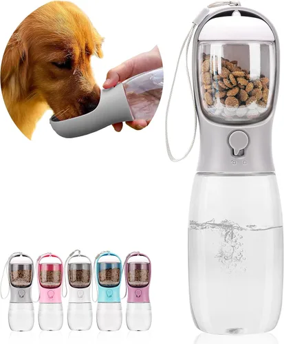 Miniatura 11 de Botella de agua para perros con recipiente para alimentos, dispensador de agua portátil a prueba de fugas para mascotas, para caminar, senderismo