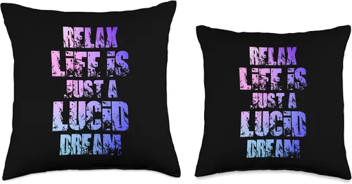 Miniatura 3 de Relax Life Is Just Lucid Dream Dreamer Dreaming Throw Pillow