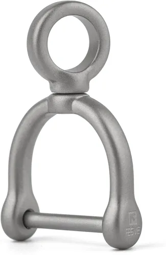 TISUR Anillos en D giratorios de titanio con grillete de tornillo, herradura en forma de U, llavero DIY con eslabones rotados de cuero para
