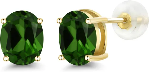 Miniatura 58 de Gem Stone King Aretes de oro de 14 quilates con piedra natal ovalada de 0.315 x 0.236 in Aretes de oro para mujer