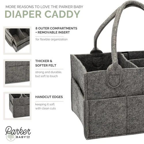 Miniatura 3 de Parker Baby Co.: organizador de pañales para bebé, contenedor para dormitorio de bebé, organizador de automóvil para pañales y toallitas para bebés