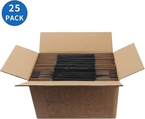 Miniatura 7 de Hoikwo Paquete de 25 cajas de envío de 6 x 4 x 3 para pequeñas empresas, cajas de cartón de embalaje negras, caja de embalaje de correo móvil Negro
