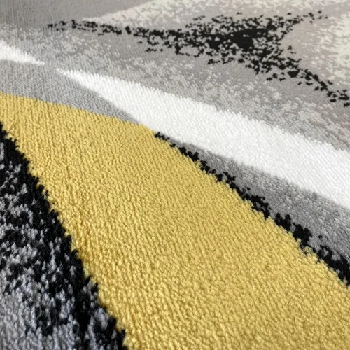 Miniatura 2 de 2305 Alfombra abstracta moderna roja, negra, y beige, Sintético, Amarillo