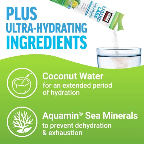 Miniatura 4 de Force Factor Liquid Labs Paquetes de Polvo de Electrolitos—Limón Lima—Paquetes de Hidratación para Hacer Agua de Electrolitos con 5 Electrolitos