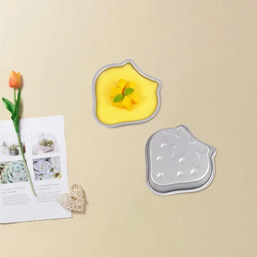 Miniatura 8 de Cabilock Molde de mini pastel en forma de fresa, sartén antiadherente para pudín, jalea y tartas de huevo, molde de postre en forma de fruta pequeña