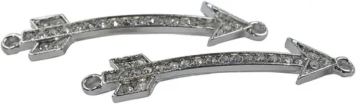 Miniatura 27 de RUBYCA 5pcs Metal Cruz Llave Lateral Conector Cuentas Cristal DIY Joyería Pulsera Tono Plata
