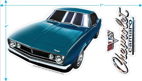 Miniatura 4 de Popfunk Camiseta y calcomanías clásicas para automóvil Chevy Camaro 1967