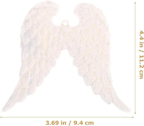 Miniatura 3 de MAGICLULU 3 piezas de adornos de Navidad alas de ángel blancas alas de ángel adorno de fiesta de Navidad plástico para decoración del hogar