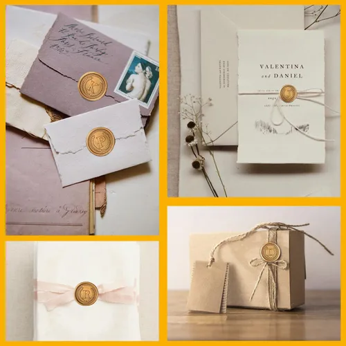 Miniatura 6 de 50 calcomanías de sello de cera inicial, autoadhesivas, letra A del alfabeto para invitaciones de bodas, regalo personalizado hecho a mano