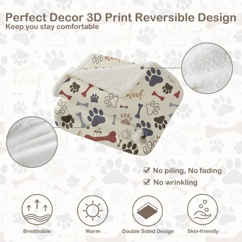 Miniatura 63 de Autumn Teddy Dog Patchwork Sherpa Blanket Fall Cozy Throw Blanket Cute Puppy Quilt Style Warm Soft Blanket for Couch Sofa Bedroom Decor 50x60 Inches