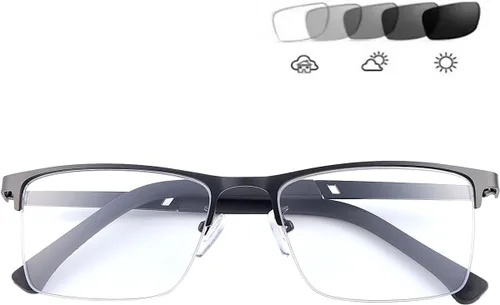 Miniatura 7 de LJIMI - Gafas de sol de lectura fotocromáticas progresivas multifocal, protección UV, lector solar, lentes de bloqueo de luz azul